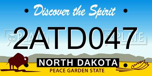 2ATD047 North Dakota License Plate