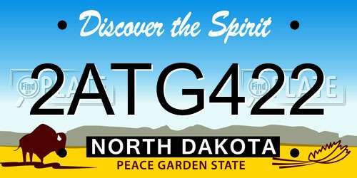 2ATG422 North Dakota License Plate