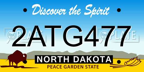 2ATG477 North Dakota License Plate