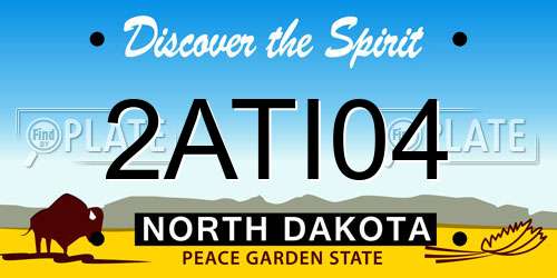 2ATI04 North Dakota License Plate