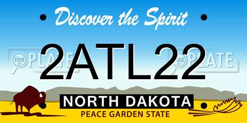 2ATL22 North Dakota License Plate