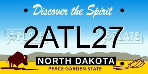 2ATL27 North Dakota License Plate