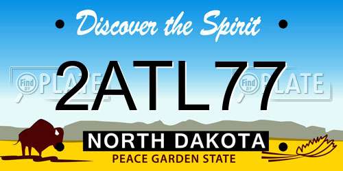 2ATL77 North Dakota License Plate