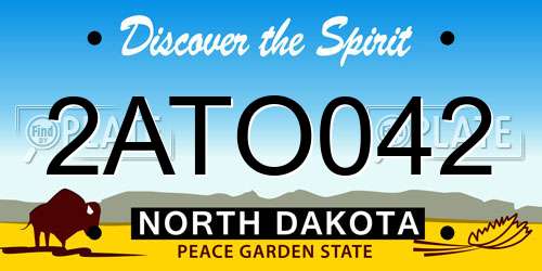 2ATO042 North Dakota License Plate