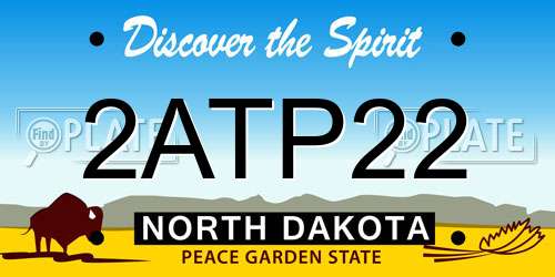 2ATP22 North Dakota License Plate