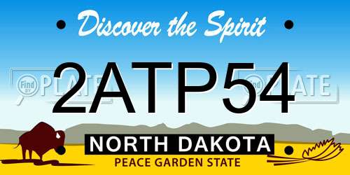 2ATP54 North Dakota License Plate