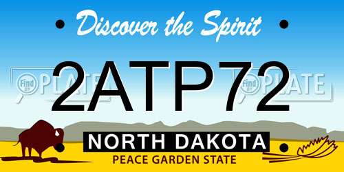 2ATP72 North Dakota License Plate