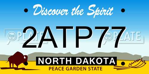 2ATP77 North Dakota License Plate