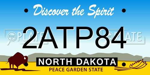 2ATP84 North Dakota License Plate