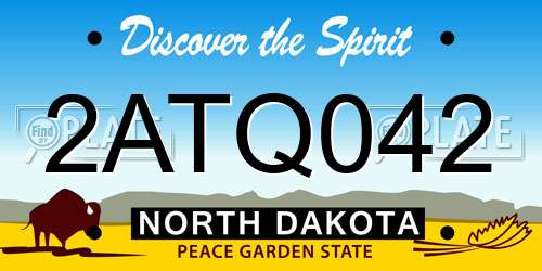 2ATQ042 North Dakota License Plate