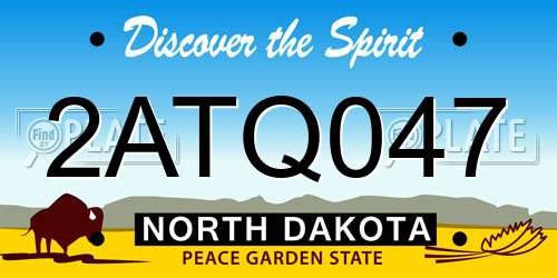 2ATQ047 North Dakota License Plate