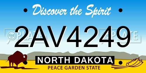 2AV4249 North Dakota License Plate