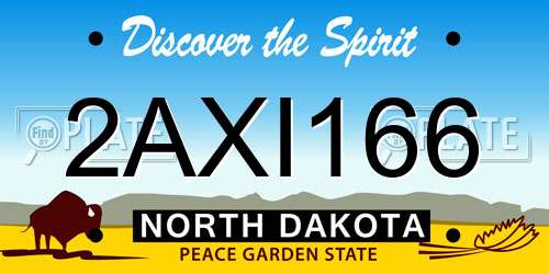 2AXI166 North Dakota License Plate
