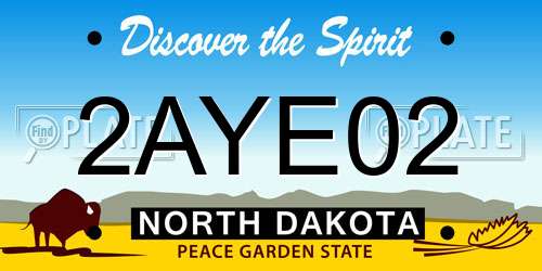 2AYE02 North Dakota License Plate