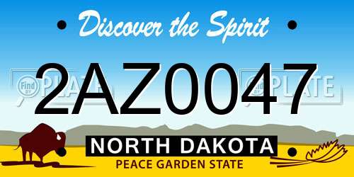 2AZ0047 North Dakota License Plate
