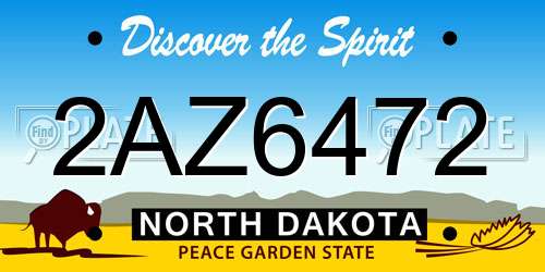 2AZ6472 North Dakota License Plate