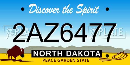 2AZ6477 North Dakota License Plate