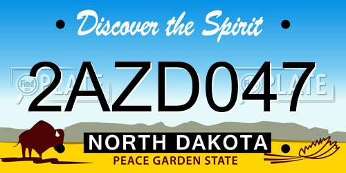 2AZD047 North Dakota License Plate