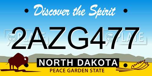 2AZG477 North Dakota License Plate