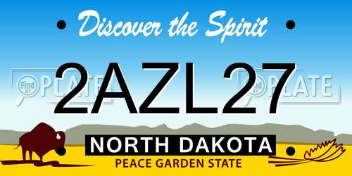 2AZL27 North Dakota License Plate