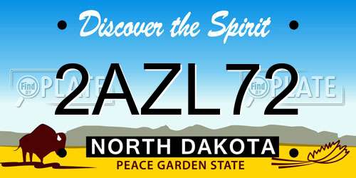 2AZL72 North Dakota License Plate