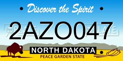 2AZO047 North Dakota License Plate