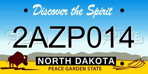 2AZP014 North Dakota License Plate