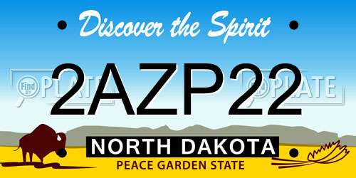 2AZP22 North Dakota License Plate