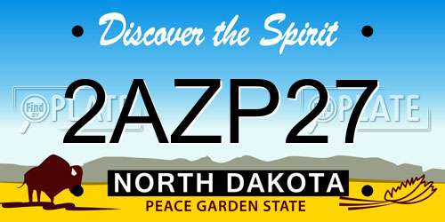 2AZP27 North Dakota License Plate