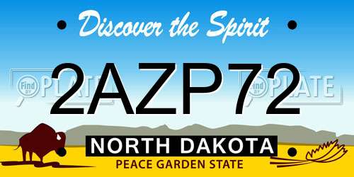 2AZP72 North Dakota License Plate