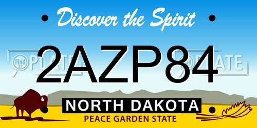 2AZP84 North Dakota License Plate