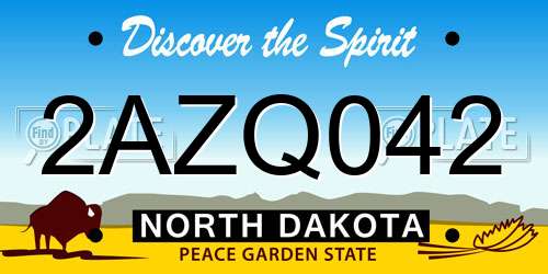 2AZQ042 North Dakota License Plate