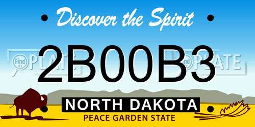 2B00B3 North Dakota License Plate