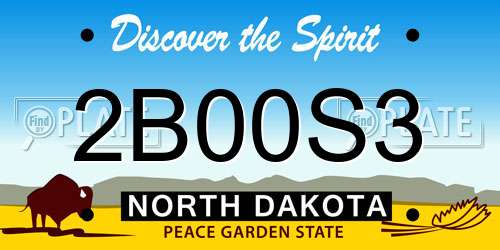 2B00S3 North Dakota License Plate
