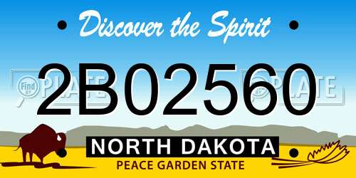 2B02560 North Dakota License Plate