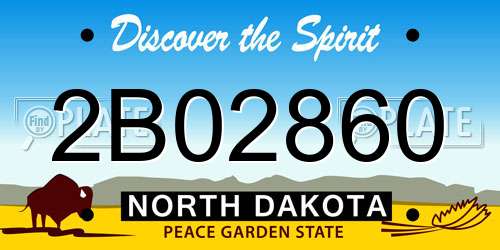 2B02860 North Dakota License Plate