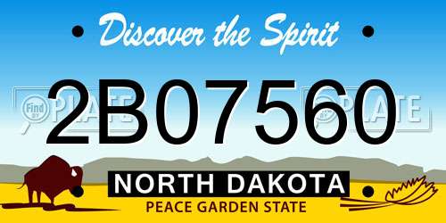 2B07560 North Dakota License Plate