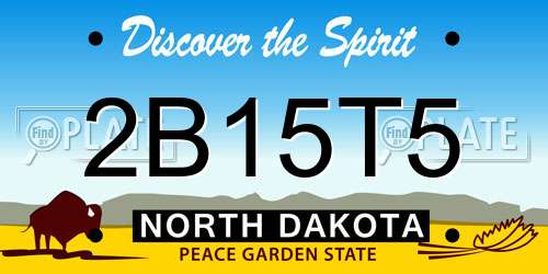 2B15T5 North Dakota License Plate