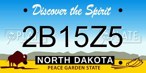 2B15Z5 North Dakota License Plate