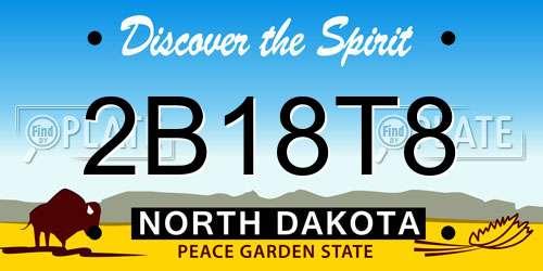 2B18T8 North Dakota License Plate