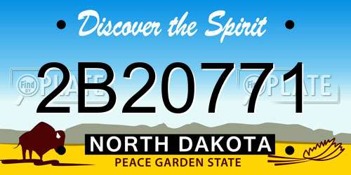 2B20771 North Dakota License Plate