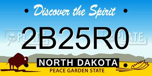 2B25R0 North Dakota License Plate