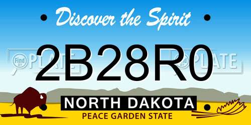 2B28R0 North Dakota License Plate