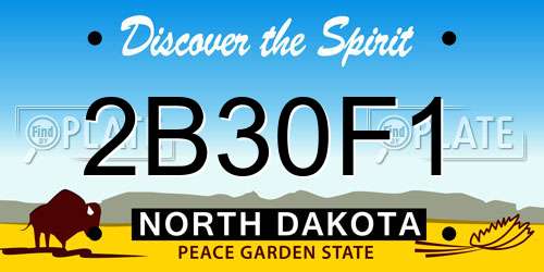 2B30F1 North Dakota License Plate