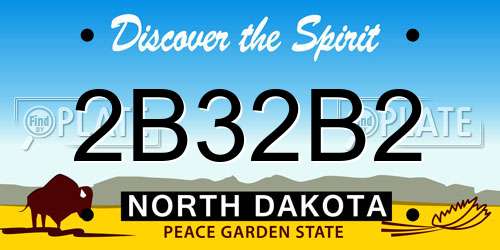2B32B2 North Dakota License Plate