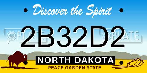 2B32D2 North Dakota License Plate
