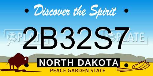 2B32S7 North Dakota License Plate