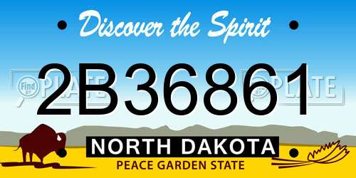 2B36861 North Dakota License Plate
