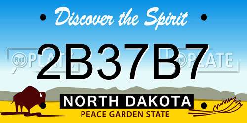 2B37B7 North Dakota License Plate