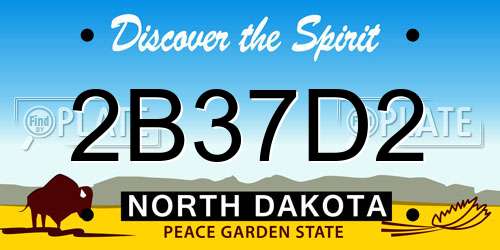 2B37D2 North Dakota License Plate